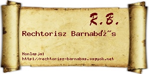 Rechtorisz Barnabás névjegykártya